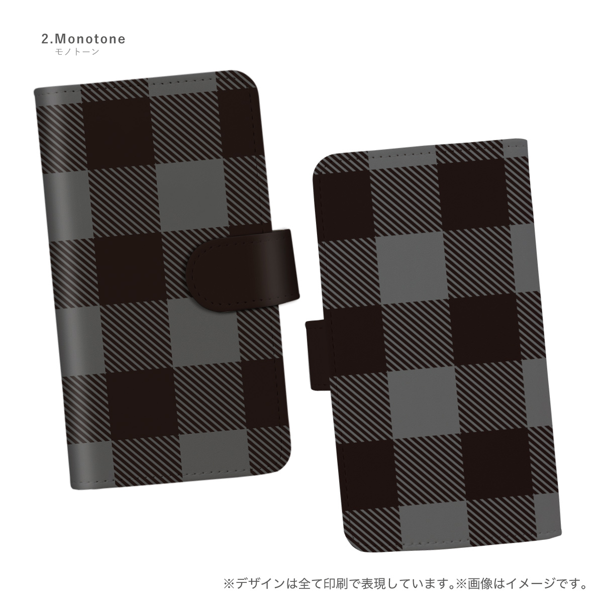iPhone 7 8 SE2 SE3 手帳型ケース スマホケース シェパードチェック ストラップ付き｜agent-n｜03