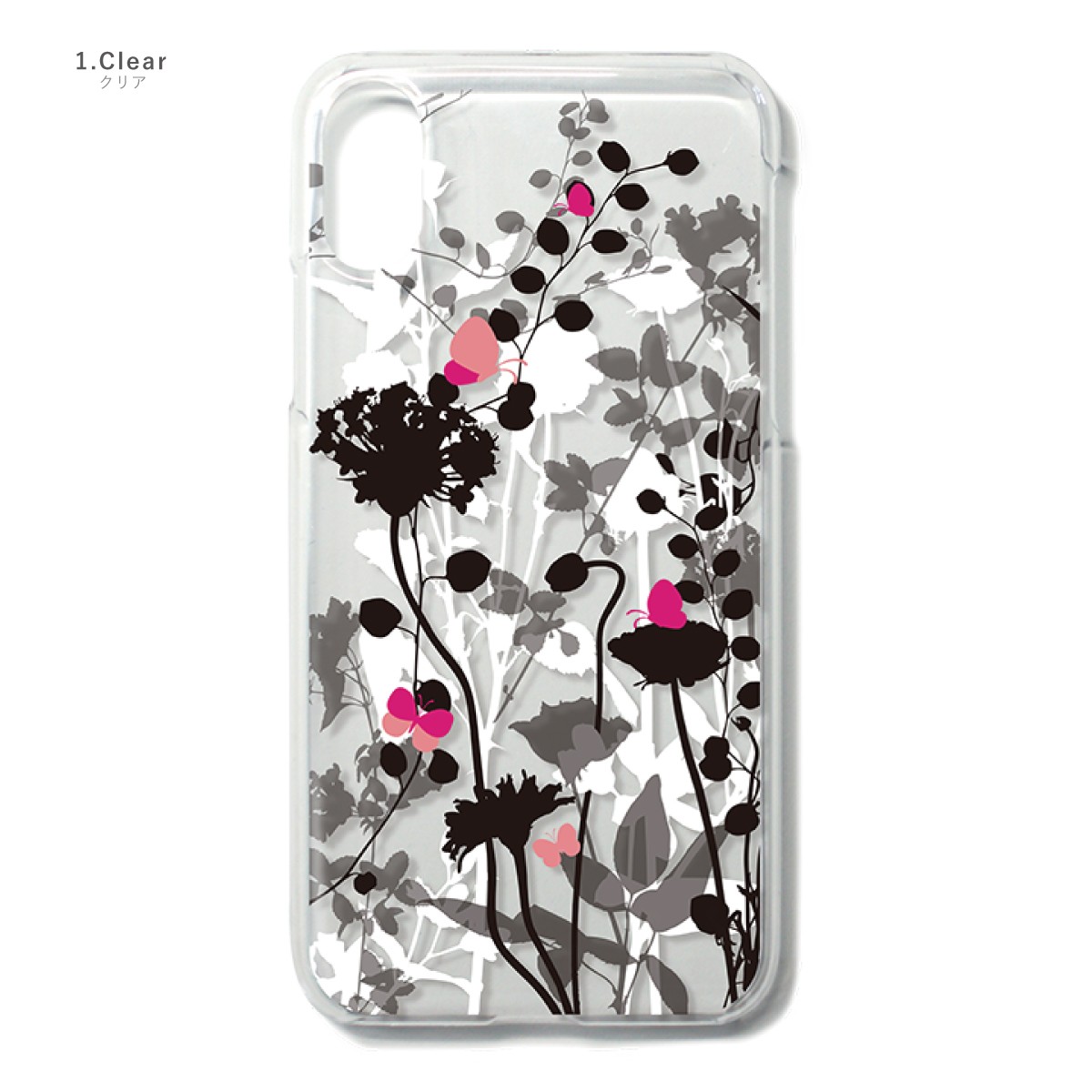 iPhone12 mini スマホケース ハードカバー 花 蝶々 フラワー バタフライ ボタニカル リーフ｜agent-n｜02