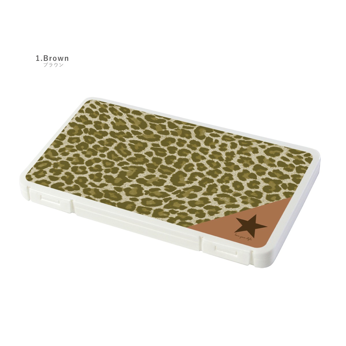 マスクケース 日本製 抗菌 持ち運び 軽量 コンパクト ヒョウ柄 星 レオパード スター 動物 | ブランド登録なし | 01
