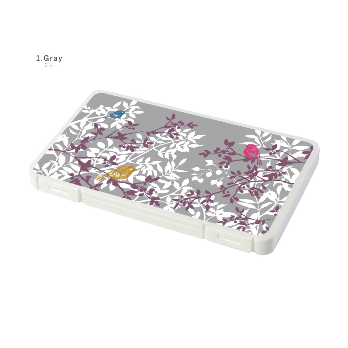 マスクケース 日本製 抗菌 持ち運び 軽量 コンパクト 小鳥 小枝 バード 北欧 ナチュラル リーフ | ブランド登録なし | 01