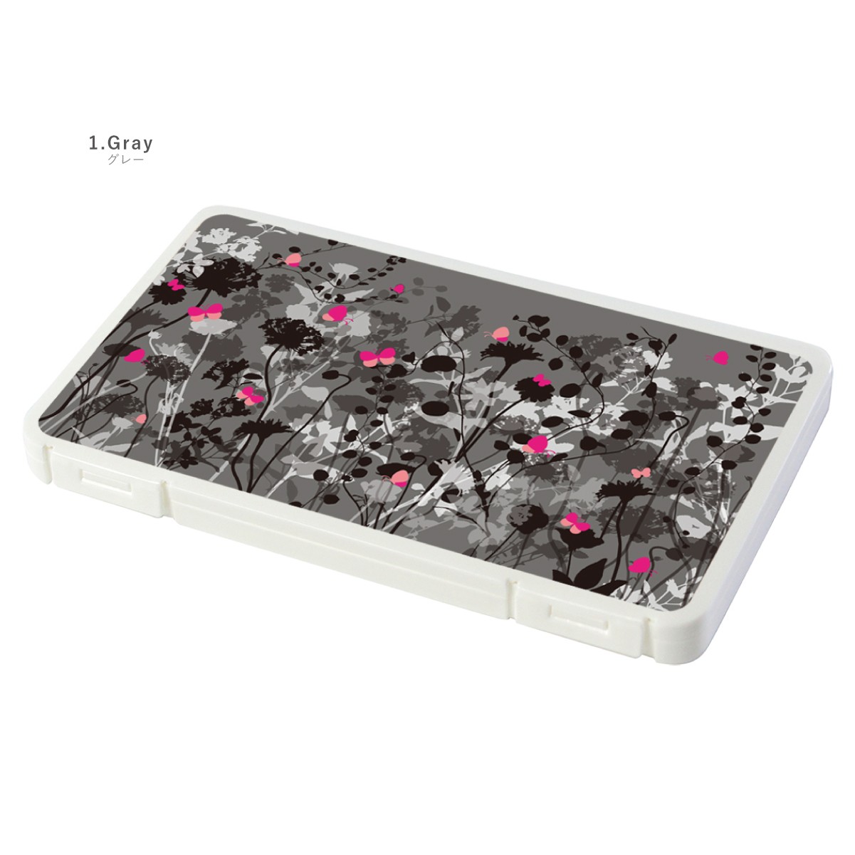 マスクケース 日本製 抗菌 持ち運び 軽量 コンパクト 花 蝶々 フラワー バタフライ ボタニカル リーフ | ブランド登録なし | 01