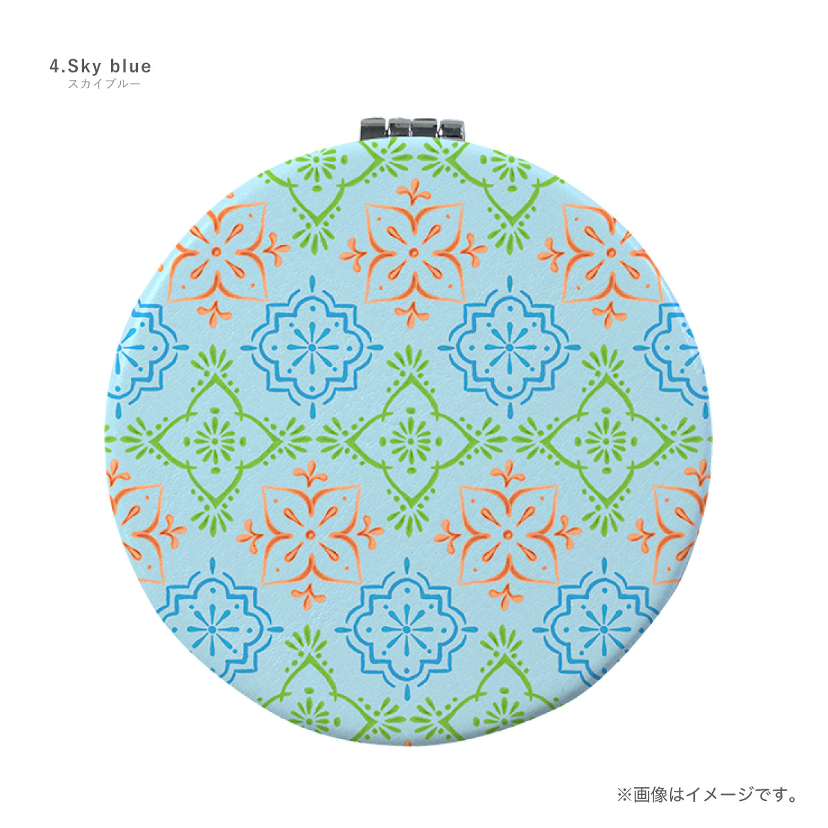 コンパクトミラー 手鏡 両面印刷 ダブルミラー 丸型 拡大鏡