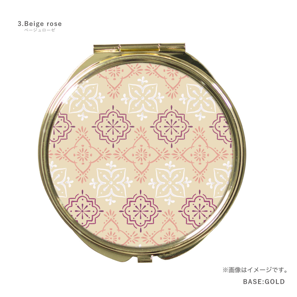 コンパクトミラー 手鏡 ダブルミラー 丸型 拡大鏡 スクエア