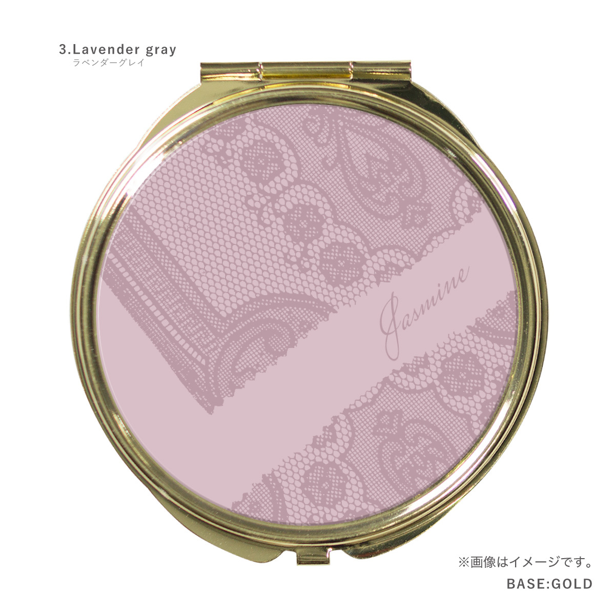 コンパクトミラー 手鏡 名入れ ダブルミラー 丸型 拡大鏡 スクエア