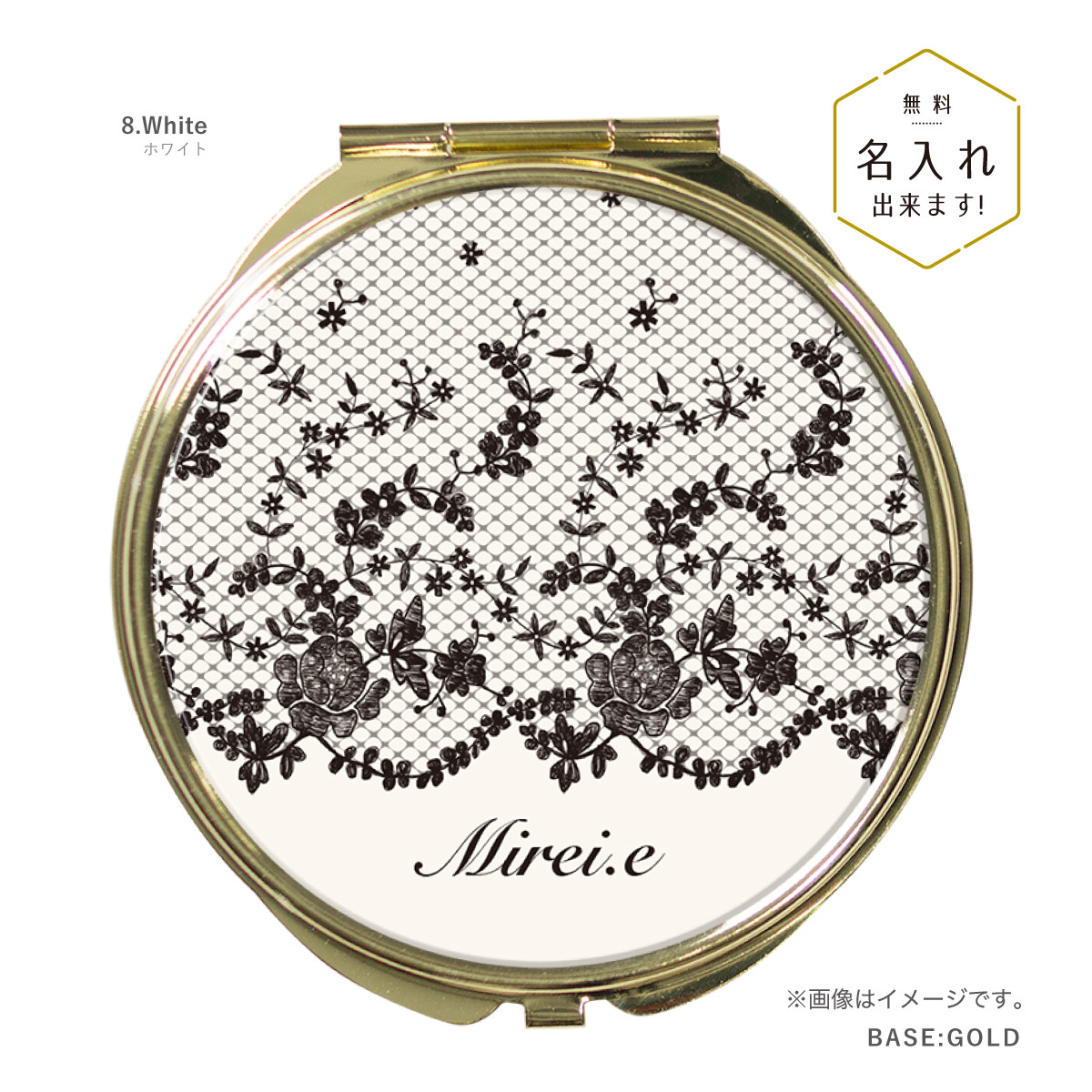 E302コンパクトミラー２ 和光 sterling 牡丹花模様彫金 E302コンパクトミラー2 和光 sterling 牡丹花模様彫金