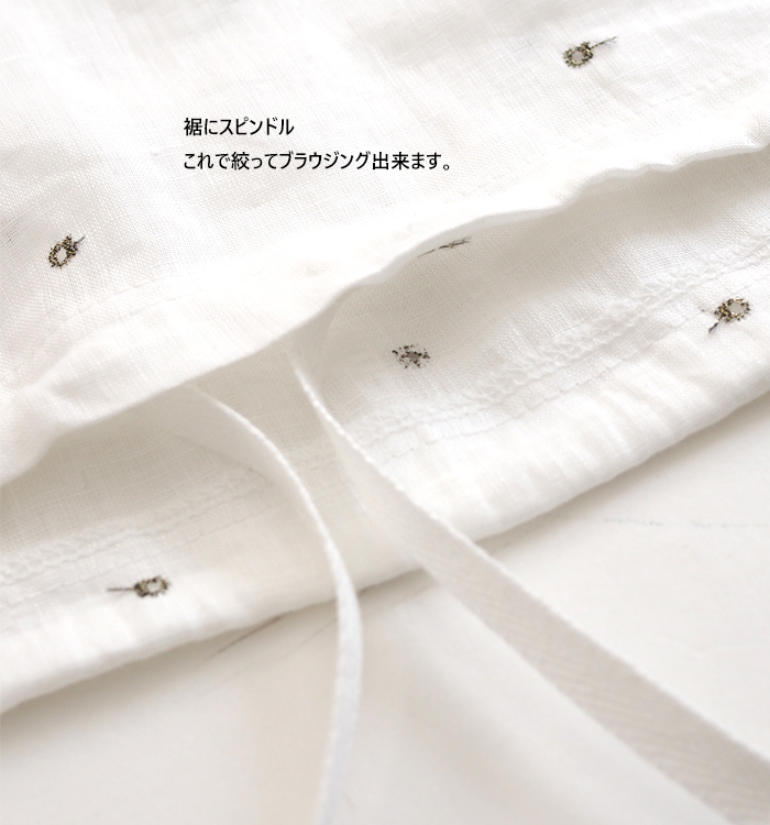 squady（スカディ） リネン刺繍ブラウス レディース ドット刺繍 プル 