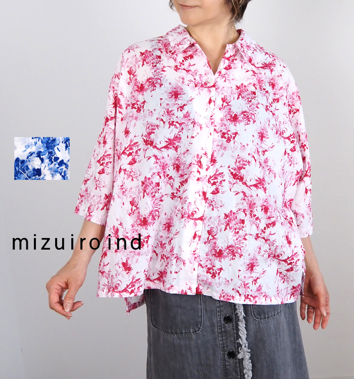 mizuiroind ミズイロインド mizuiro ind フラワープリントハーフ