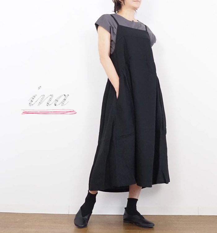 イナ ina キャミソールワンピース キャミワンピ ブラック クロ