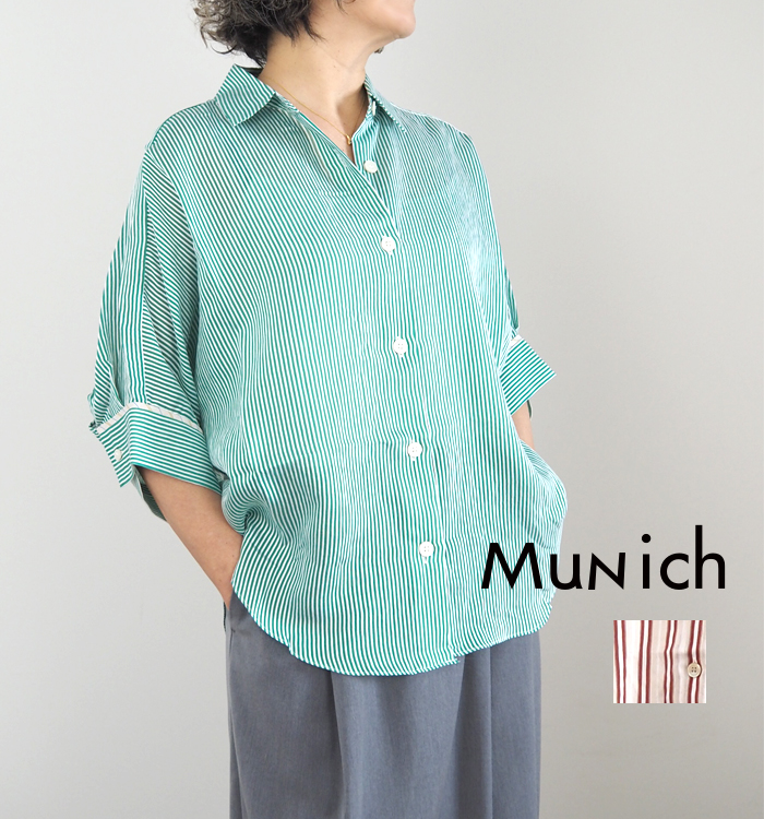 Munich（ミューニック） インポート先染めドルマンブラウス レディース 