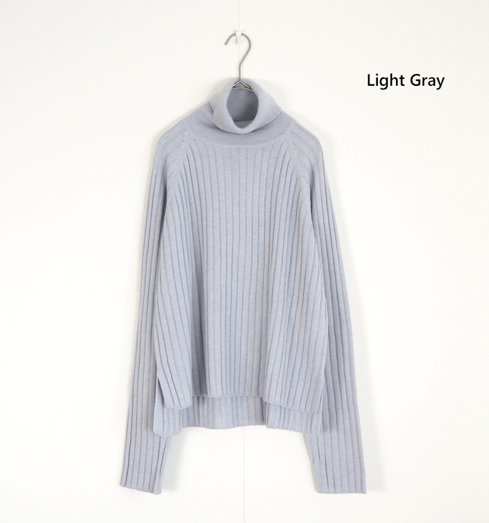 mizuiroind（ミズイロインド） ニット プルオーバー 長袖 ワイドリブ