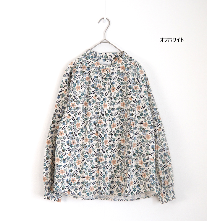 sosotto（ソソット） ブラウス LIBERTYコーデュロイ バンドカラー 袖 