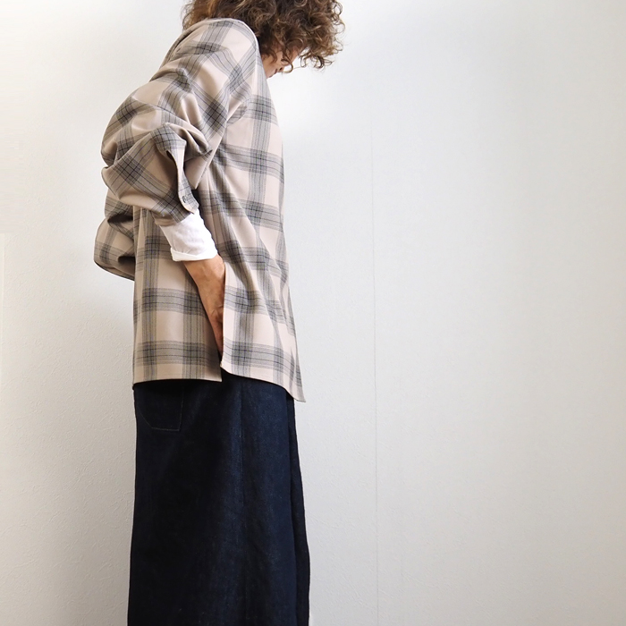 squady（スカディ） バンドカラー長袖チェックシャツ レディース 20代 