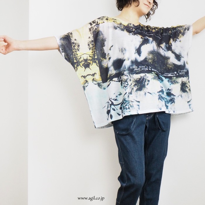 CILANDSIA SALE チランドシア Tシャツ プリント 総柄 半袖