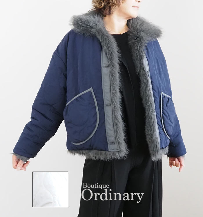 Boutique Ordinary レディースキルティング（色：ネイビー系）｜コート