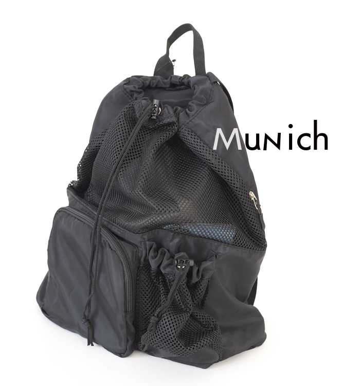 Munich ミューニック メッシュ×タフタ ドローコードバッグ 軽量 ナップサック リュック