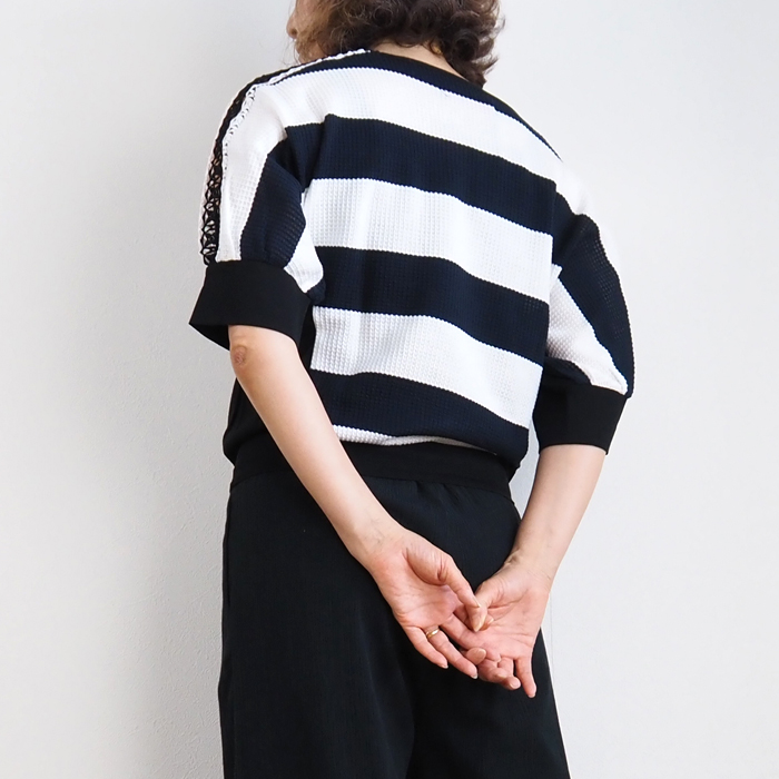 SALE HISUIHIROKOITO ヒスイヒロコイトウ Vネック プルオーバーカットソー ブラック ネイビー レディース HISUI SALE HISUIHIROKOITO ヒスイヒロコイトウ Vネック プル