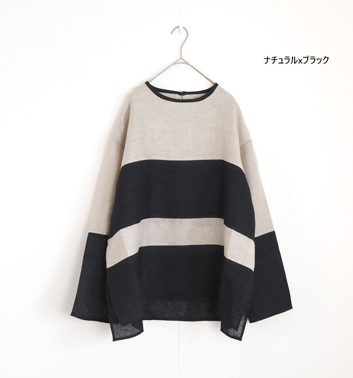MANON マノン メッシュリネン プルオーバーシャツ スウィッチ