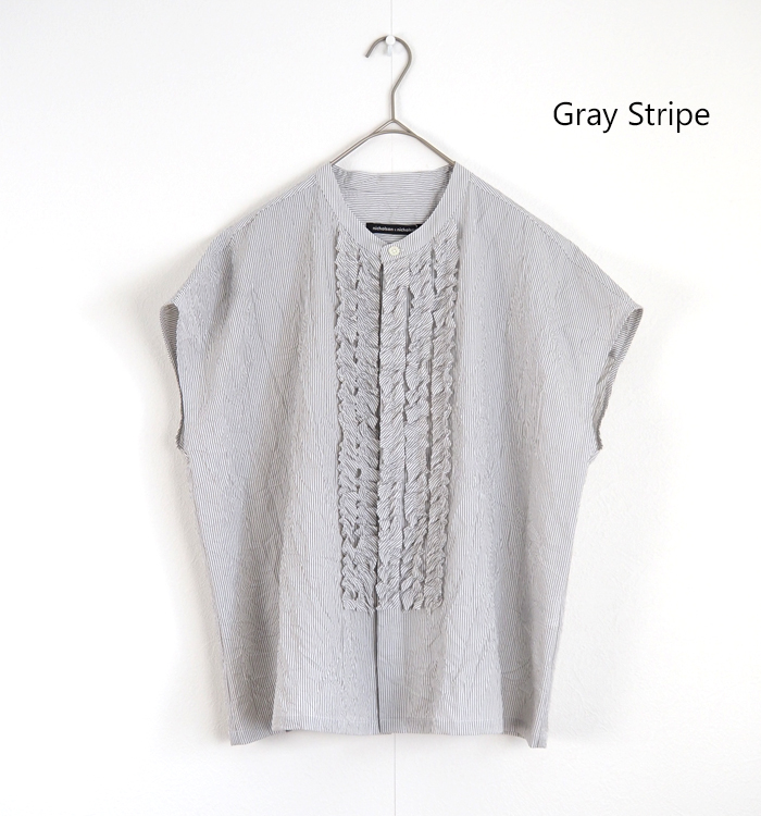 ニコルソンアンドニコルソン nicholson and nicholson シワ加工 フレンチスリーブフリルシャツ RAY-CC | nicolson&nicolson | 02