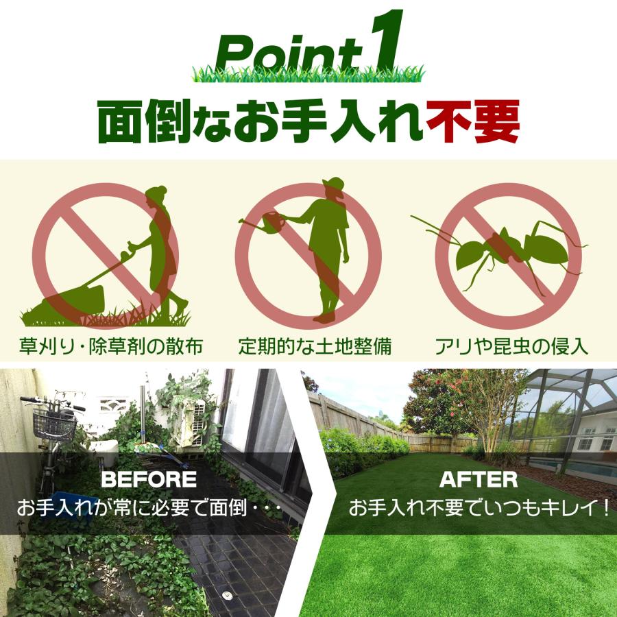 人工芝 渦巻形 1m×20m 人工芝つや消し diy 芝草35粍 人工芝くっ付けるいの一番25本付 ドッグラン 造園