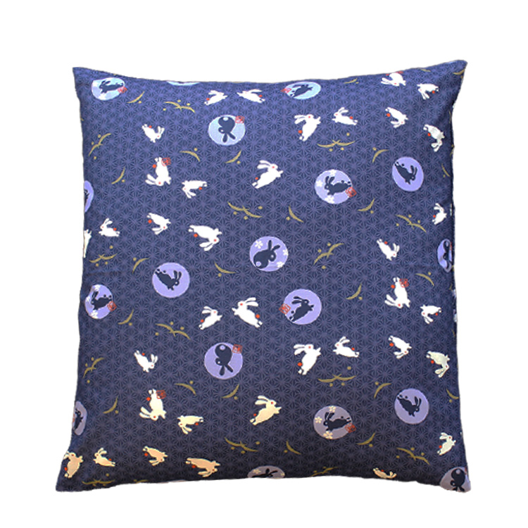 座布団カバー 55×59 おしゃれ 銘仙判 月うさぎ 日本製 綿100