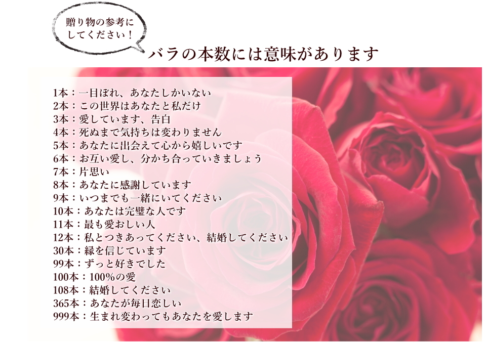 成人の日 バラ プロポーズ バレンタイン ホワイトデー 愛妻の日 border=