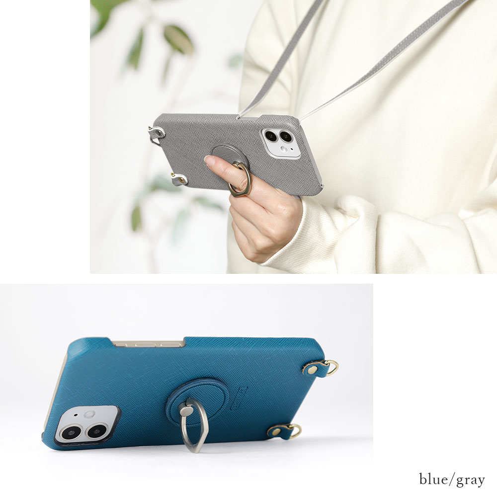 iPhone12 mini スマホケース リング ショルダーストラップ おしゃれ