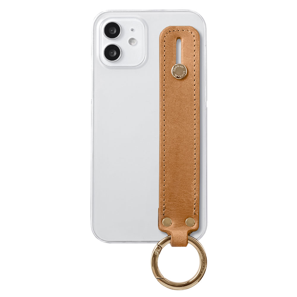iPhone12 mini ケース レザー スマホケース ベルト リング付き クリア