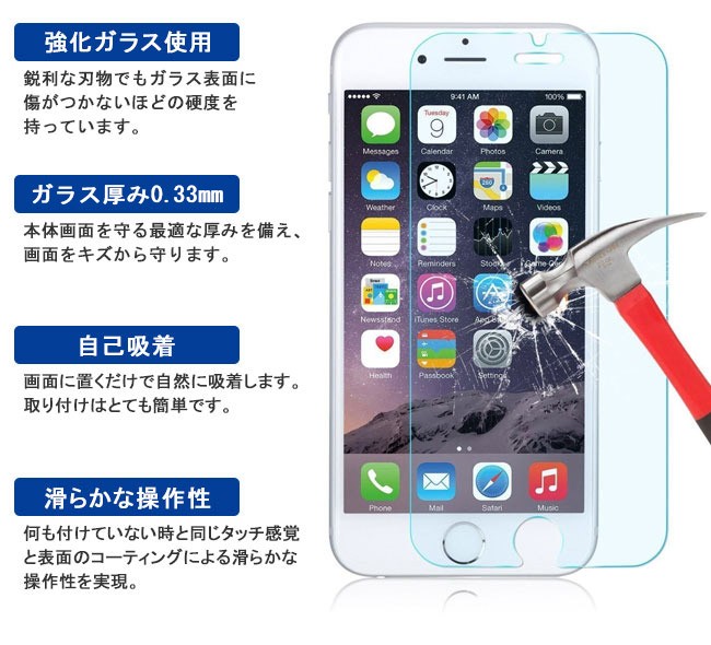 強化ガラス保護フィルム iphone6