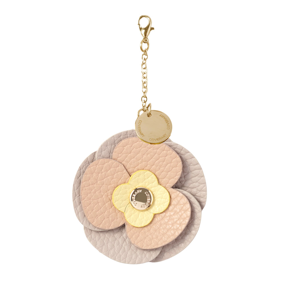 バッグチャーム 本革 イタリアンレザー 花 フラワー ひまわり ガーベラ