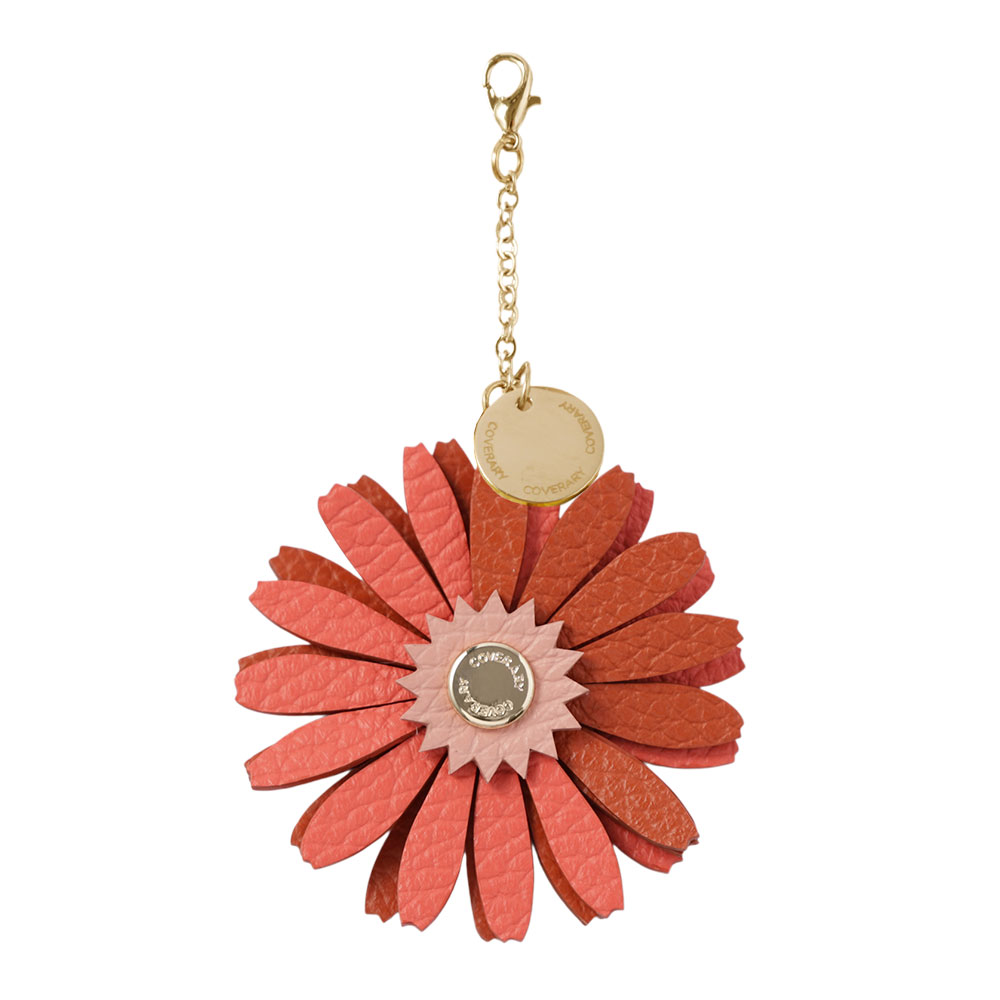 バッグチャーム 本革 イタリアンレザー 花 フラワー ひまわり ガーベラ