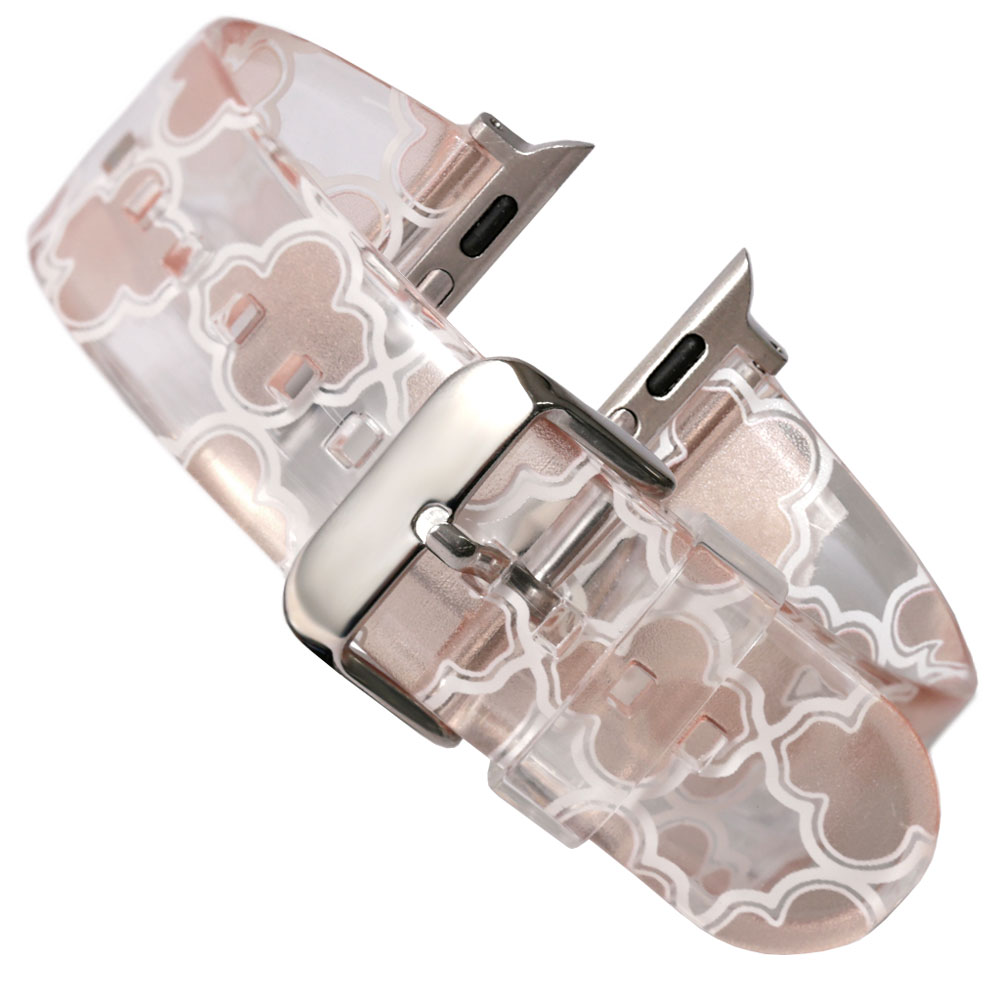 44mm Apple Watch クリア＋シルバー　カバーバンド　ベルト アップルウォッチ バンド apple watch カバー クリア 女性 男性