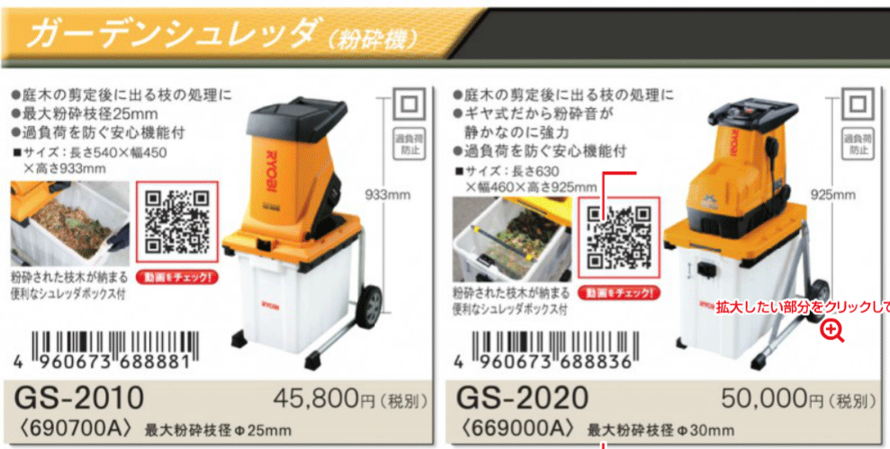 リョービ（RYOBI） 電動ガーデンシュレッダー GS-2010 : 農業ショップ