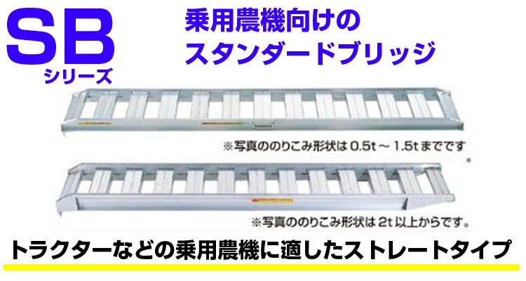 アルミブリッジ 2t 1.2m 2本セット 昭和ブリッジ SB-120-40-2.0 ツメ式