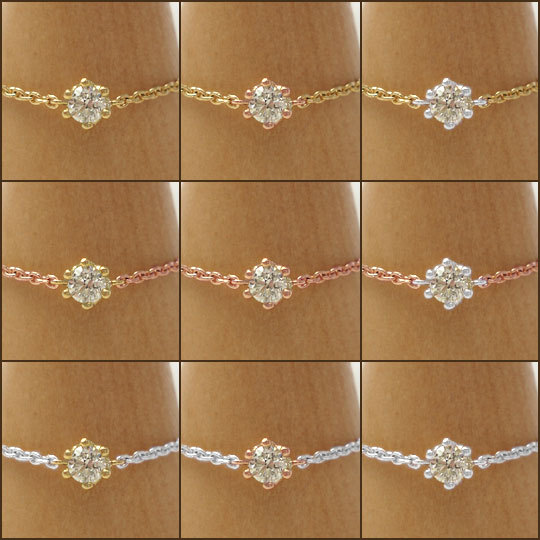 K18 ゴールド ダイヤモンド 0.1ct H/SIクラス チェーンリング