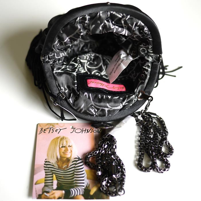 【がま口ポーチハンドバッグ/黒】ベッツィージョンソン9011 Betsey Johnson ベッツィージョンソン ハンドバッグ レディース