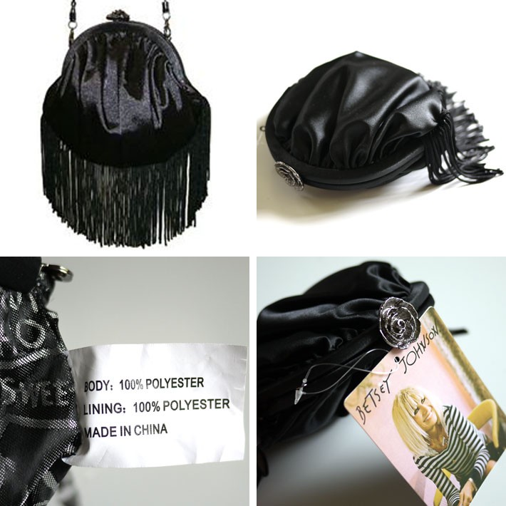 【がま口ポーチハンドバッグ/黒】ベッツィージョンソン9011 Betsey Johnson ベッツィージョンソン ハンドバッグ レディース