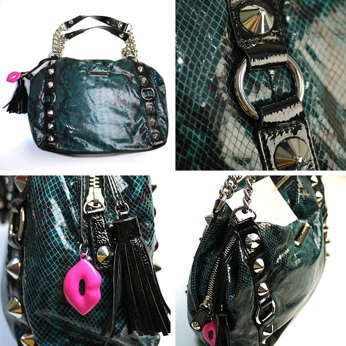 【ショルダー蛇柄スタッズ/ティール】ベッツィージョンソン9128 Betsey Johnson ベッツィージョンソン ショルダーバッグ