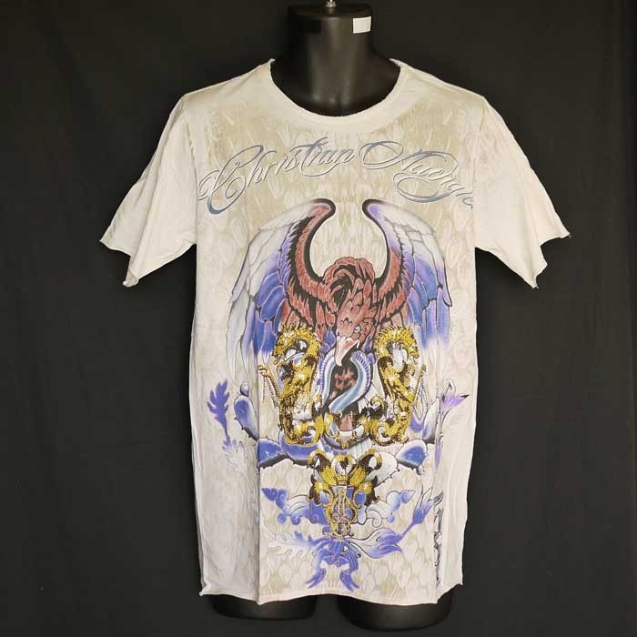 【半袖丸首Tシャツ 鷹蛇龍/白】クリスチャンオードジェー5009 半袖丸首Tシャツ 鷹蛇龍/白】クリスチャンオードジェー5009 (T