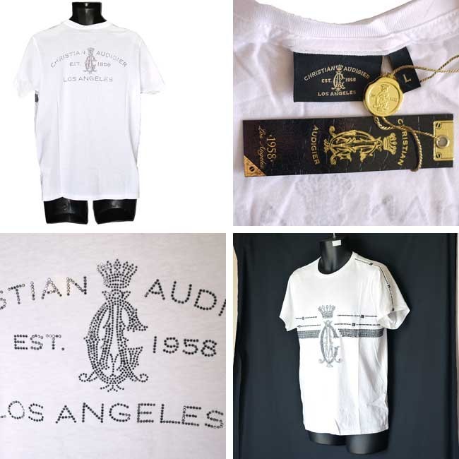 【半袖丸首Tメタルロゴ/白】クリスチャンオードジェー5015 CHRISTIAN AUDIGIER クリスチャンオードジェー Tシャツ メンズ
