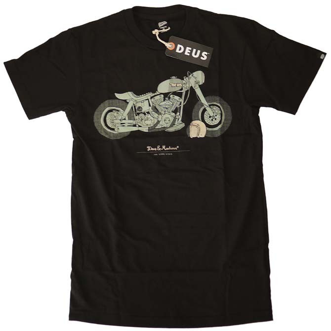 デウス Tシャツ メンズ デウスエクスマキナ 半袖 オートバイ 黒