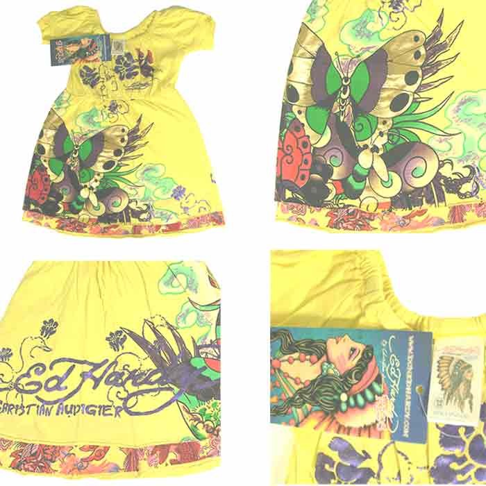 新品エドハーディーワンピース Lサイズ Ed Hardy エドハーディー ワンピース 女の子 2-7才 半袖 ドレス
