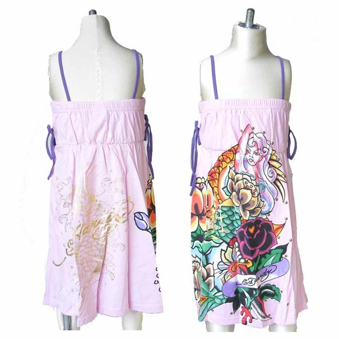 Ed Hardy BUTTERFLIES リブ タンクドレス ワンピース Butterflies Rib Tank Dress