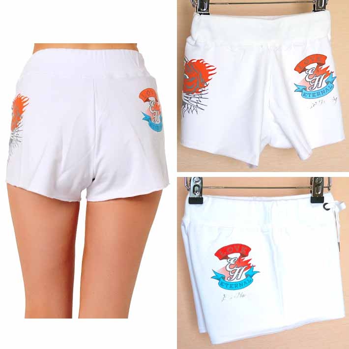 Ed Hardy（エド・ハーディー） ホットパンツ レディース タイガー/白