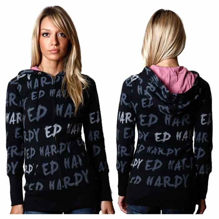 ED HARDY フード付き　ベロア　半袖　M ネイビー　y2k アーカイブ Ed Hardy エドハーディー ed hardy ジップ パーカー 長袖 十字架