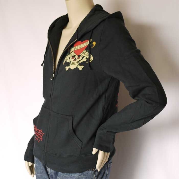 Ed Hardy エドハーディー フードパーカー レディース ラブキル