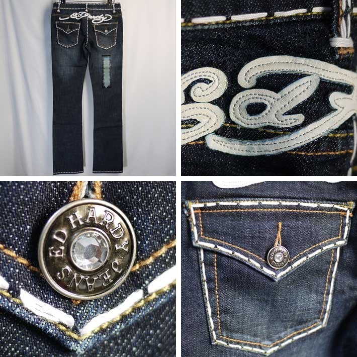 Ed Hardy エドハーディー ブーツカット デニム レディース 美脚