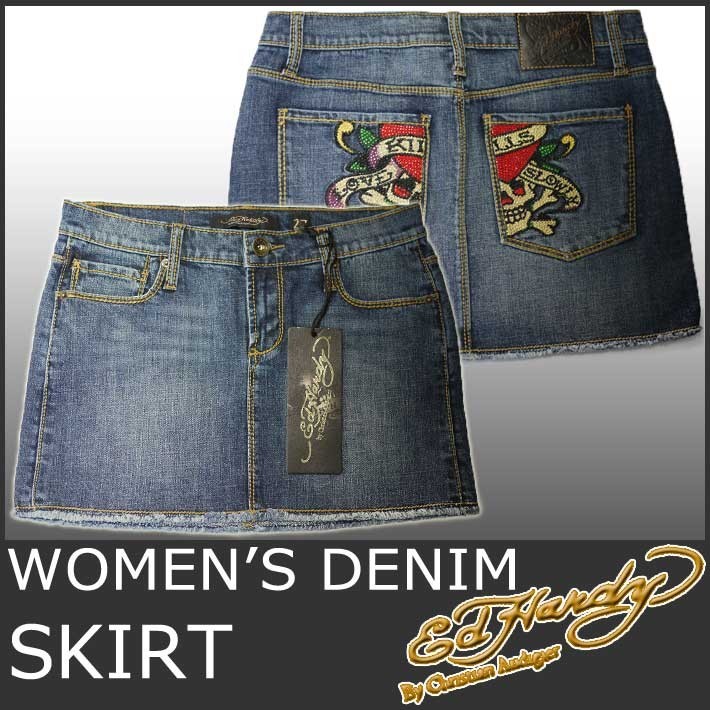 Ed Hardy エドハーディー ラインストーン デニム レディース