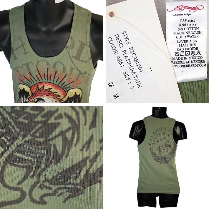 ◆Ed Hardy◆バタフライ リブ タンク ドレス 送料込 EHW3006-