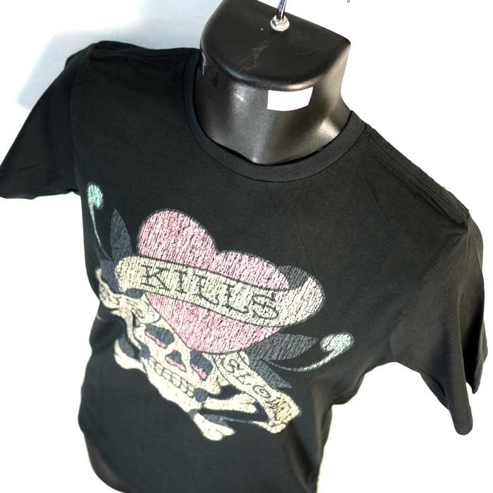 【ED HARDY 半袖丸首Tシャツ ラブキル/黒】エドハーディー5156 ED HARDY エドハーディー ラブキル 刺繍 半袖 Tシャツ （ EDH
