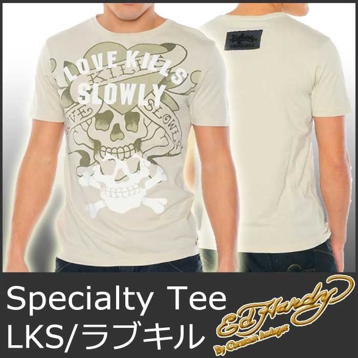 Ed Hardy エドハーディー Tシャツ メンズ 丸首半袖 地獄猫骸骨